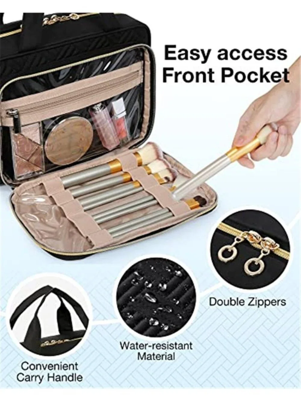 Toiletry Bag Hanging Travel Makeup Organizer with TSA Approved Transparent Bag